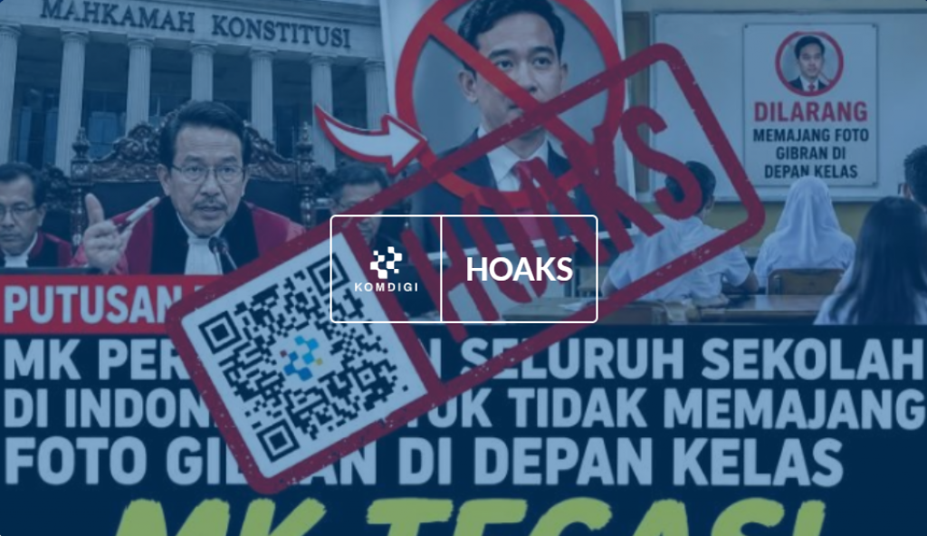 [HOAKS] MK Melarang Pemasangan Foto Wapres Gibran di Sekolah