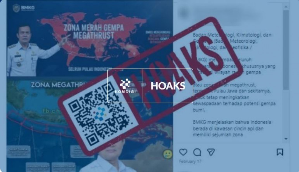 [HOAKS] BMKG Umumkan Gempa Megathrust 2026 di Seluruh Pulau Indonesia