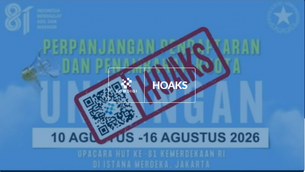 [HOAKS] Tautan Perpanjangan Pendaftaran Upacara 17 Agustus 2026 di Istana Negara