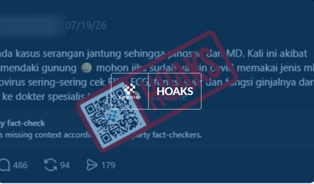 [HOAKS] Vaksin Covid-19 Sebabkan Kematian Pelari dan Pendaki