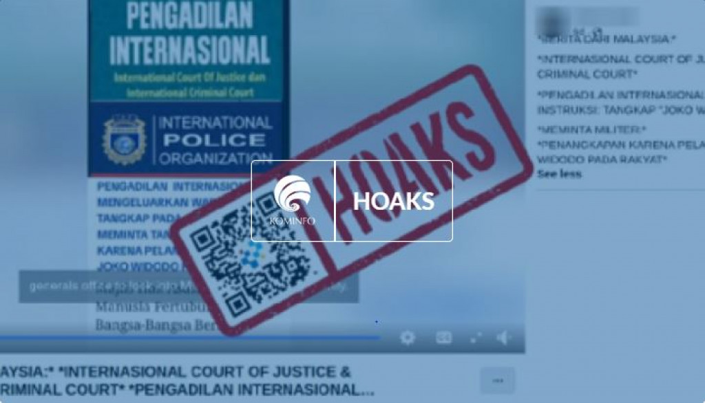 [HOAKS] Pengadilan Internasional Menetapkan Penangkapan Jokowi