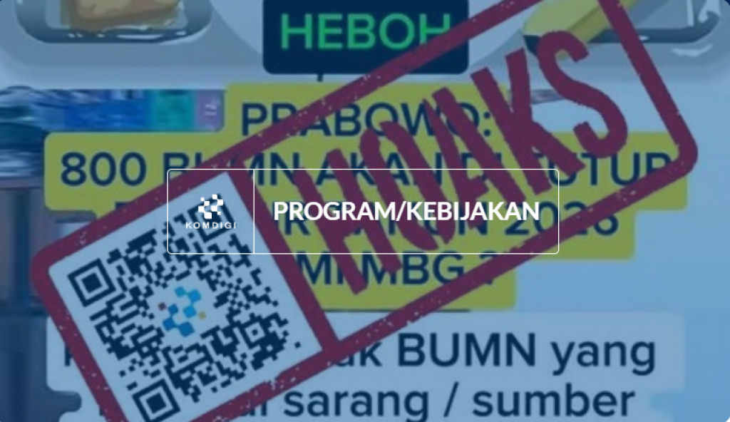 [HOAKS] Demi MBG, Ratusan BUMN Bakal Ditutup Akhir 2026
