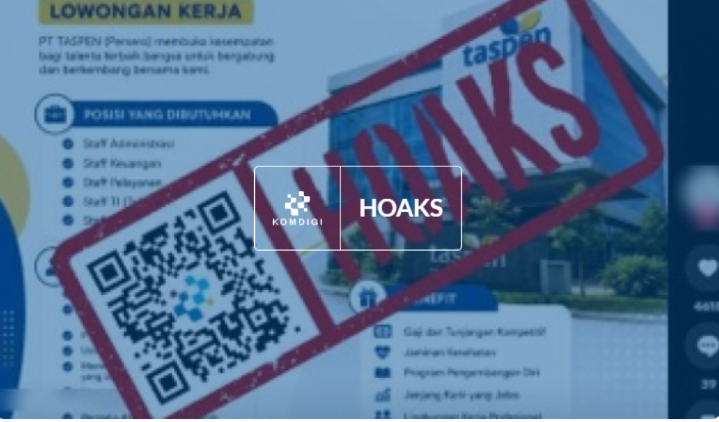 [HOAKS] Pendaftaran Lowongan Kerja PT Taspen