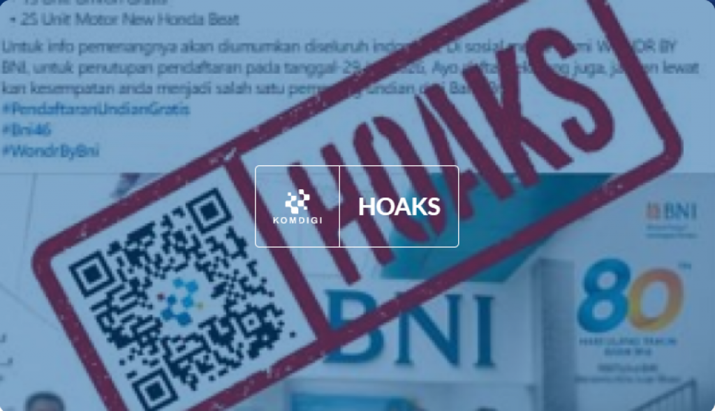 [HOAKS] Tautan untuk Ikuti Undian Berhadiah BNI Festival Juli 2026