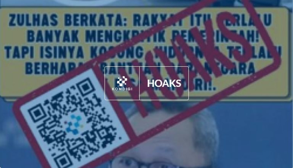 [HOAKS] Zulhas Mengatakan Rakyat Merupakan Aib Pemerintah