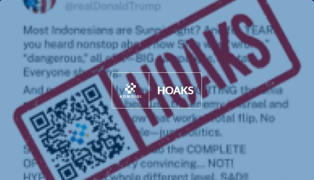 [HOAKS] Donald Trump Provokasi Masyarakat Indonesia yang Beraliran Sunni agar Tak Dukung Iran
