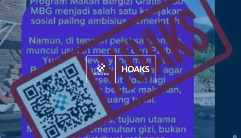 [HOAKS] Purbaya Yudhi Sadewa Usul agar MBG Disalurkan dalam Bentuk Uang Tunai