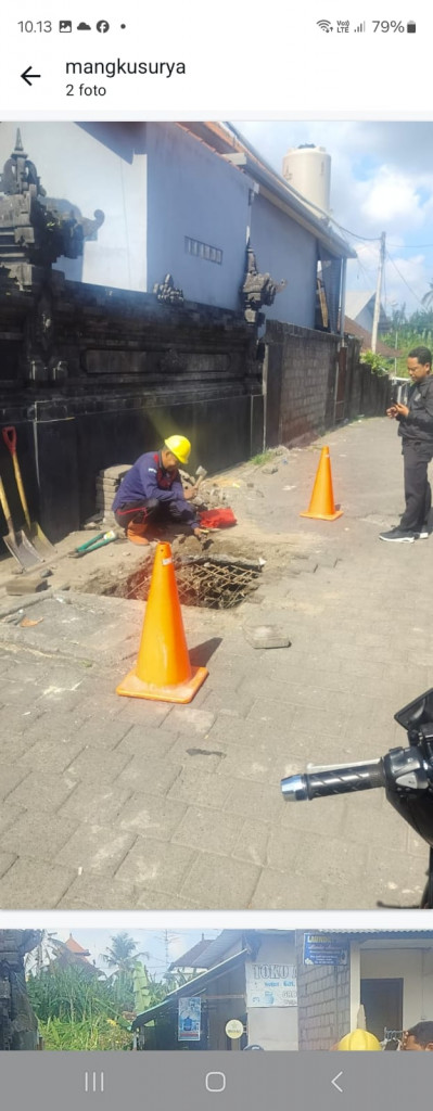Peninjauan lapangan terkait perbaikan bak kontrol air yang jebol di banjar sengguan lingkungan gede kelurahan sempidi bersama URC Dinas Perkim Kab.Badunh,selasa 14 oktober 2025