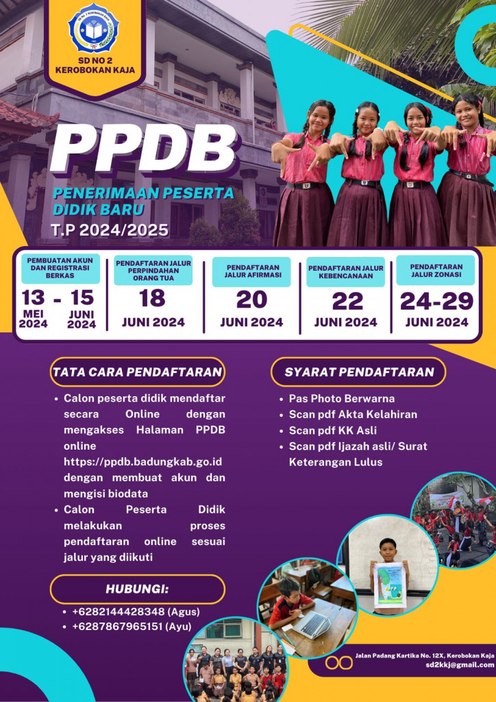 SD No. 2 Kerobokan Kaja Buka Pendaftaran Peserta Didik Baru Tahun Pelajaran 2024/2025