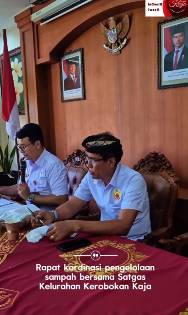 Bapak Lurah Kelurahan Kerobokan Kaja menggelar rapat koordinasi pengelolaan persampahan di Kantor Lurah sebagai langkah konsolidasi dan penguatan tata kelola sampah berbasis sumber.