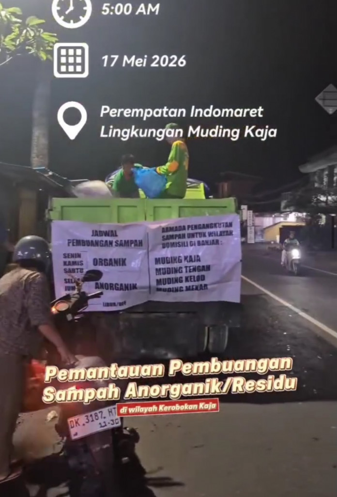 Pemantauan kegiatan pengambilan sampah anorganik/residu pada titik kumpul pengambilan sampah di wilayah Kelurahan Kerobokan Kaja.
