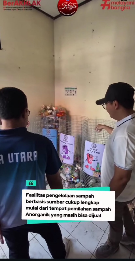Bapak Camat melaksanakan kunjungan ke lokasi pengelolaan sampah berbasis sumber secara terpusat dan terpola di Lingkungan Bhuana Graha, Kelurahan Kerobokan Kaja.