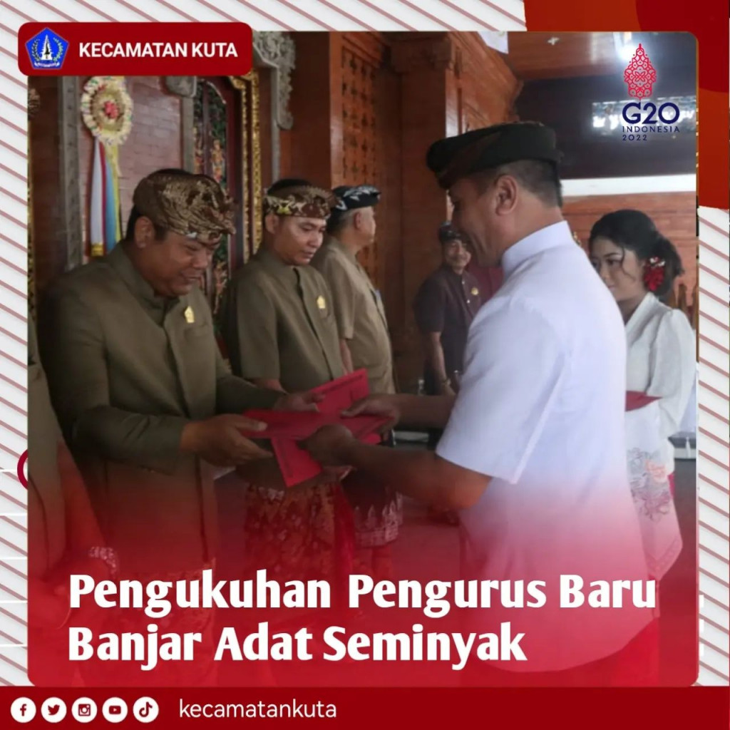 Pengukuhan pembentuk susunan praju Banjar Adat Seminyak