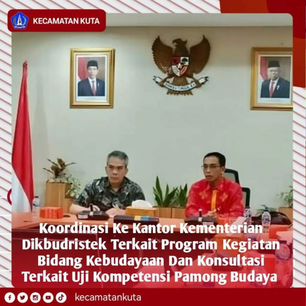Koordinasi ke Kantor Kementerian Dikbudristek terkait Program Kegiatan Bidang Kebudayaan dan Konsultasi terkait Uji Kompetensi Pamong Budaya