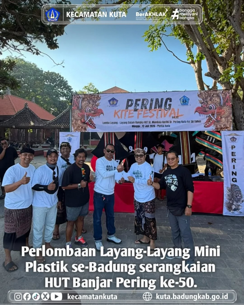 Lestarikan Tradisi, Camat Kuta Buka Perlombaan Layang-Layang Mini Plastik se-Badung