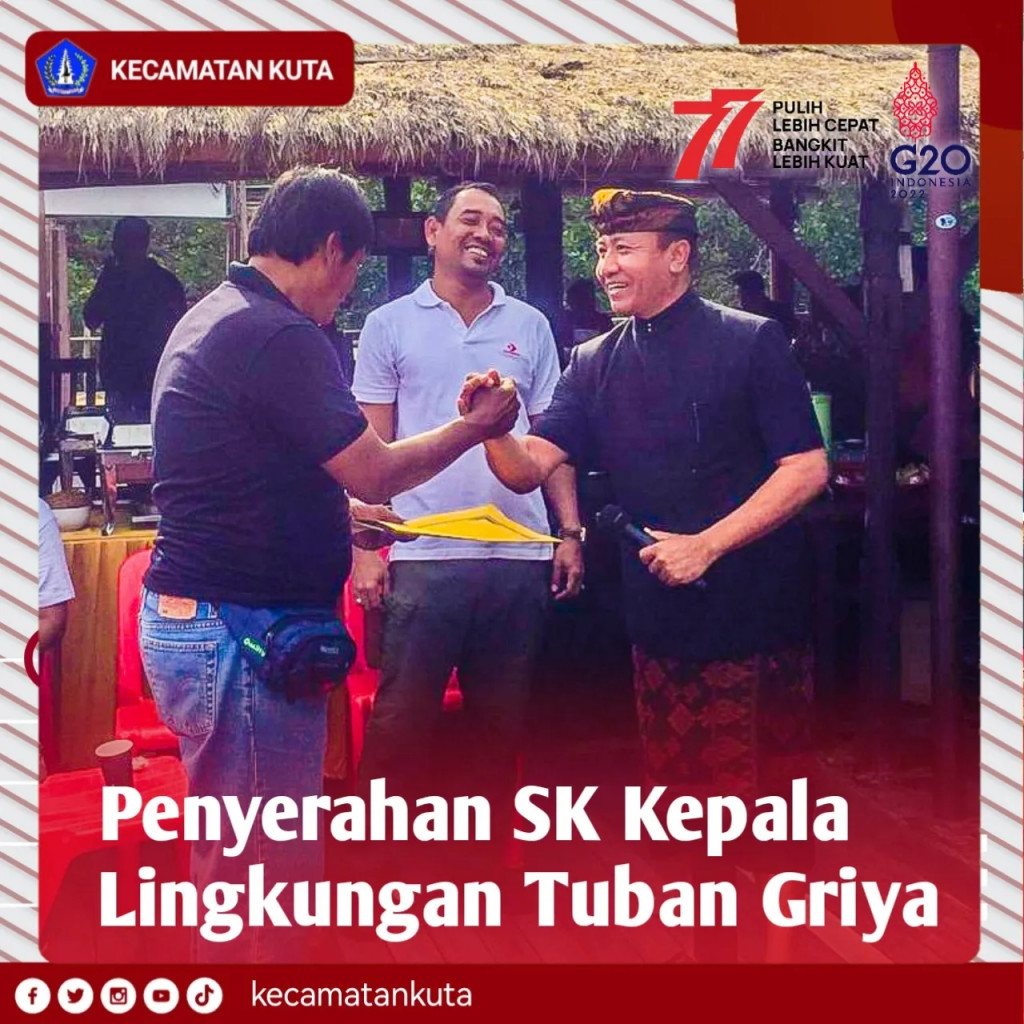 Penyerahan SK Kepala Lingkungan Tuban Griya