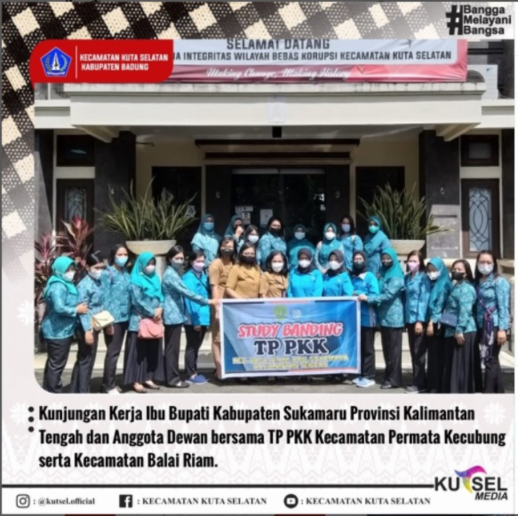 Kunjungan Kerja Ibu Bupati Kabupaten Sukamaru Provinsi Kalimantan Tengah dan Anggota Dewan bersama TP PKK Kecamatan Permata Kecubung serta Kecamatan Balai Riam