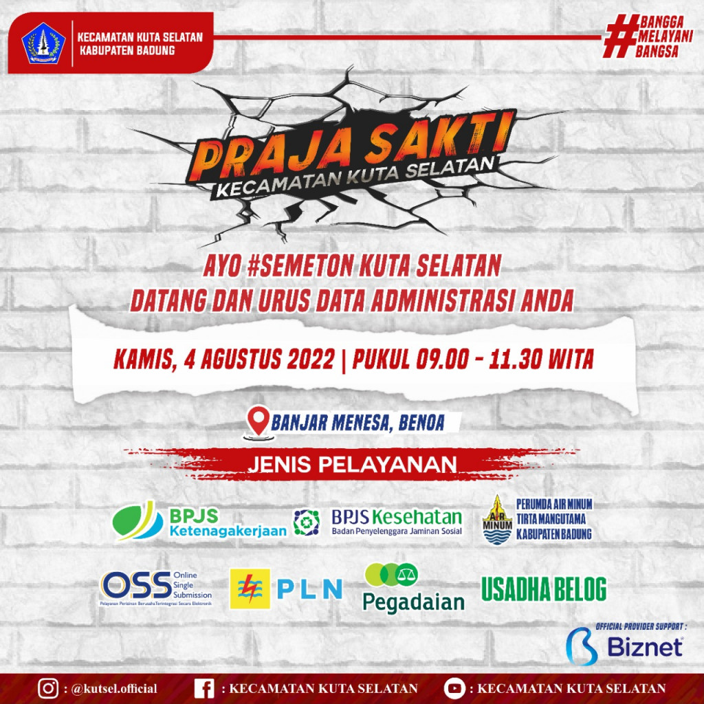 Kegiatan PRAJA SAKTI Kecamatan Kuta Selatan di Benoa Gelombang 2