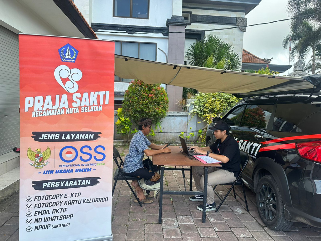 Layanan Praja Sakti Kecamatan Kuta Selatan untuk sektor UMKM berlokasi di Pasar Desa Adat Pecatu, Pemerintah Kecamatan berkomitmen memberikan layanan terbaik bagi masyarakat Kuta Selatan