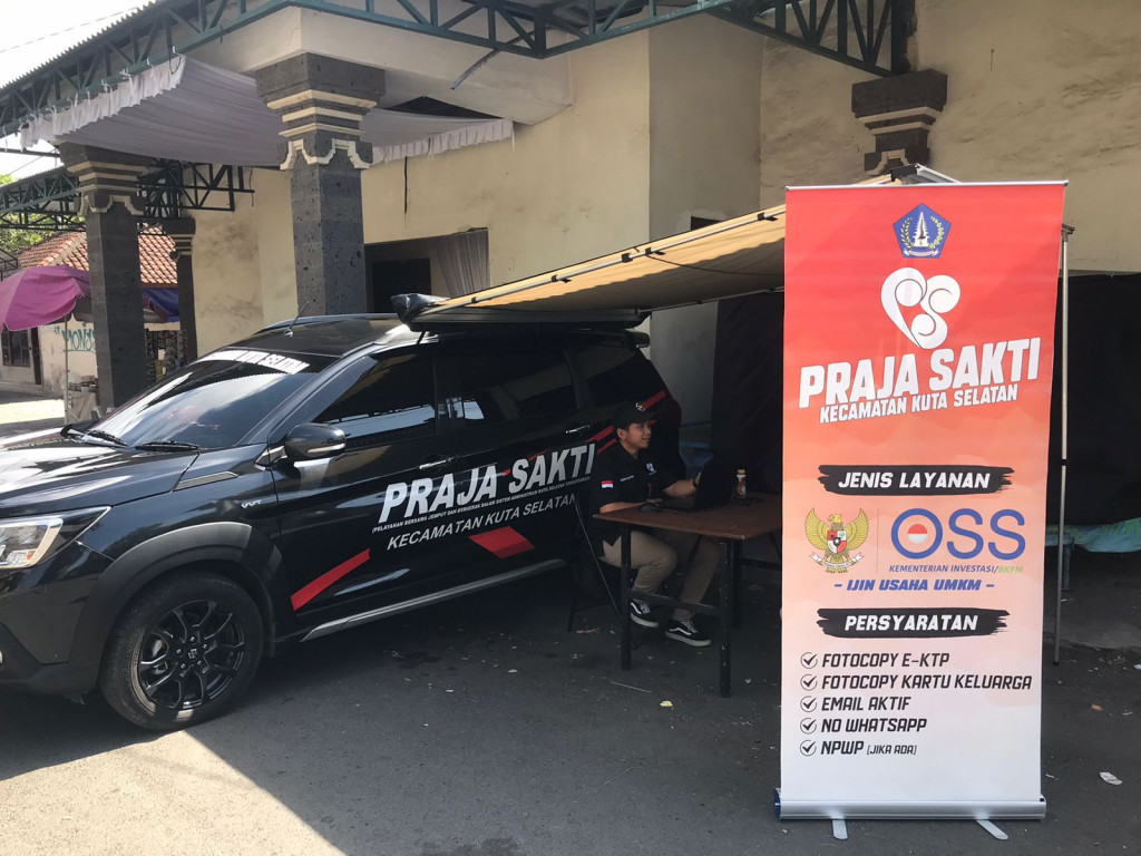 Layanan Praja Sakti Kecamatan Kuta Selatan untuk sektor UMKM berlokasi di Pasar Desa Adat Ungasan, Pemerintah Kecamatan berkomitmen memberikan layanan terbaik bagi masyarakat Kuta Selatan