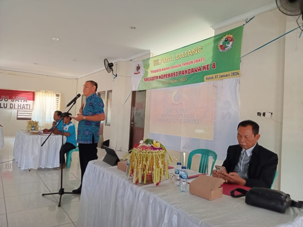 Koperasi yang melaksanaan RAT pertama di Kabupaten Badung Tahun buku 2023 adalah Koperasi Pandawa. RAT dihadiri Kadis Koperasi UKM, Camat Kuta Selatan dan Dekopkab Badung
