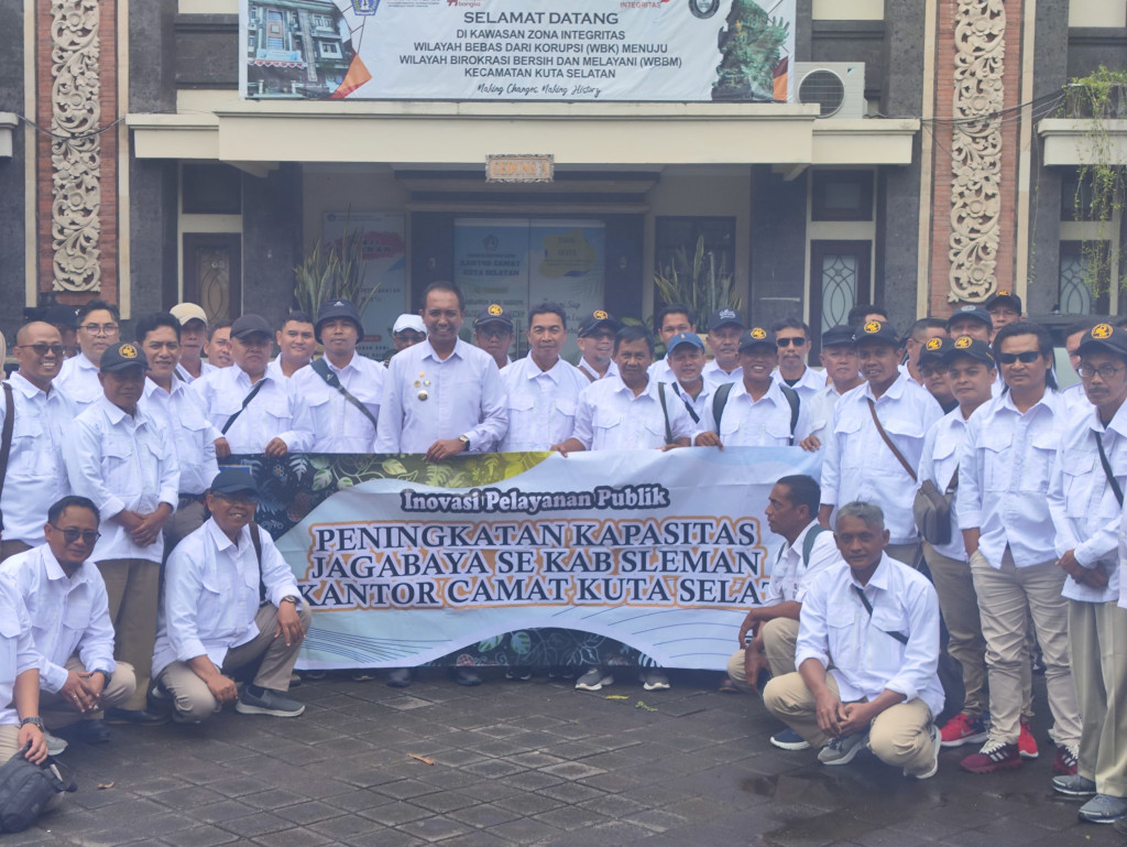 Kunjungan Kerja Perangkat Desa Se Kabupaten Sleman Jogjakarta dalam rangka studi komparasi indikasi berdampak di Kecamatan Kuta Selatan