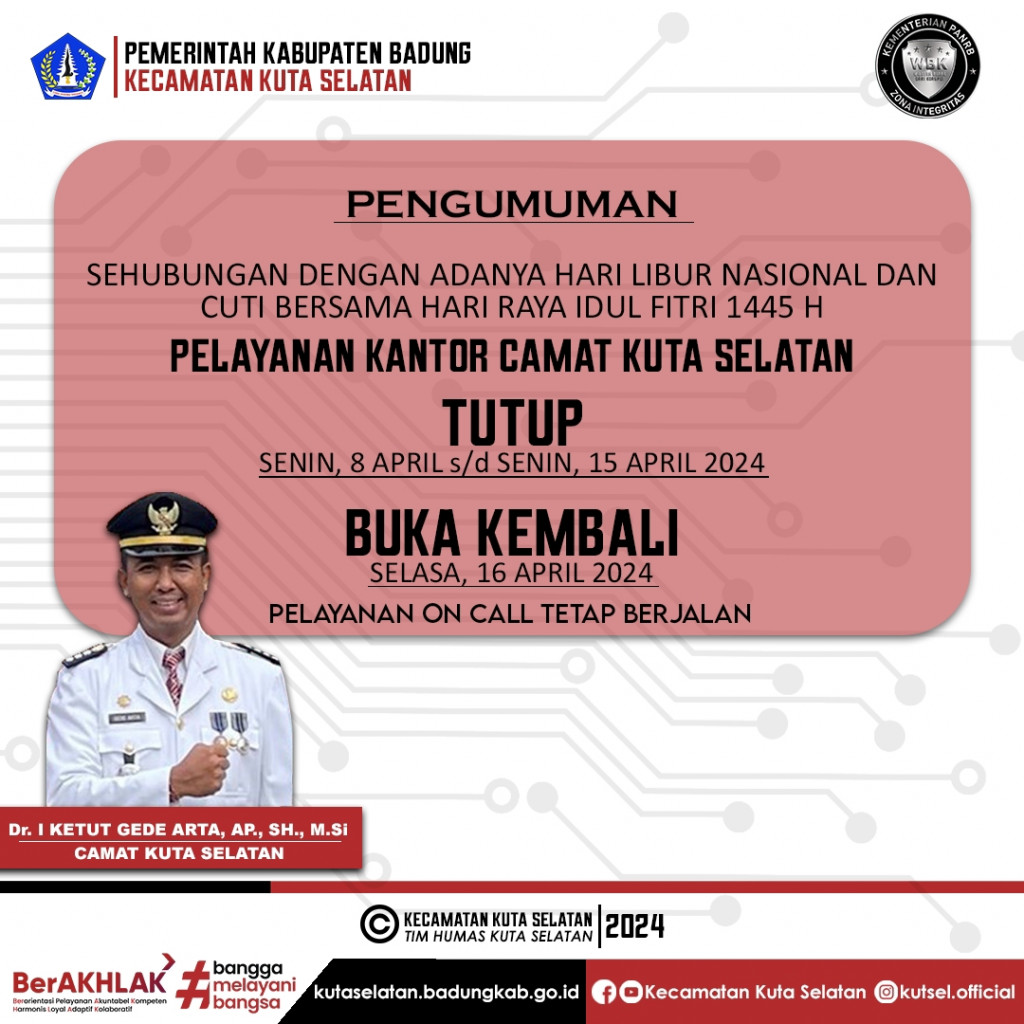 Pengumuman Hari Raya Idul Fitri 1445 H dan Cuti Bersama