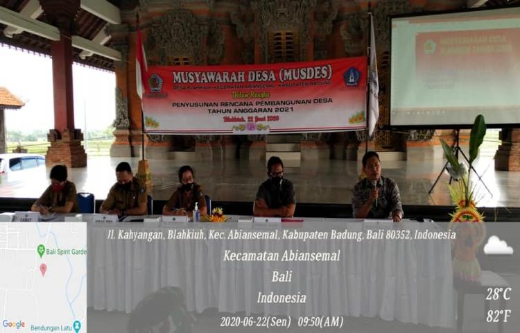 Musyawarah Desa Blahkiuh Penyusunan Rencana Pembangunan Desa Tahun Anggaran 2021