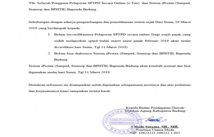 Pengembangan dan Pemeliharaan Sistem Bapenda