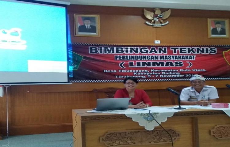 Bimtek Satlinmas desa Tibubeneng Kecamatan Kuta utara