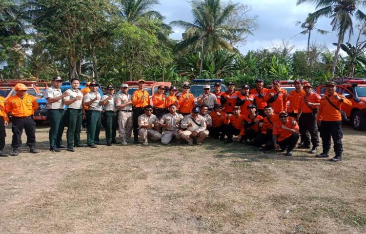 Gelar Pasukan se provinsi Bali dalam rangka geladi lapang gempa dan tsunami di kabupaten Jembrana