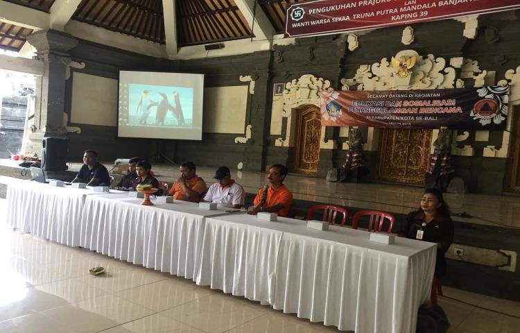 Kegiatan Edukasi dan Sosialisasi Penanggulangan Bencana BPBD Provinsi Bali yang diselenggarakan di Desa Ungasan, Kecamatan Kuta Selatan, Kabupaten Badung