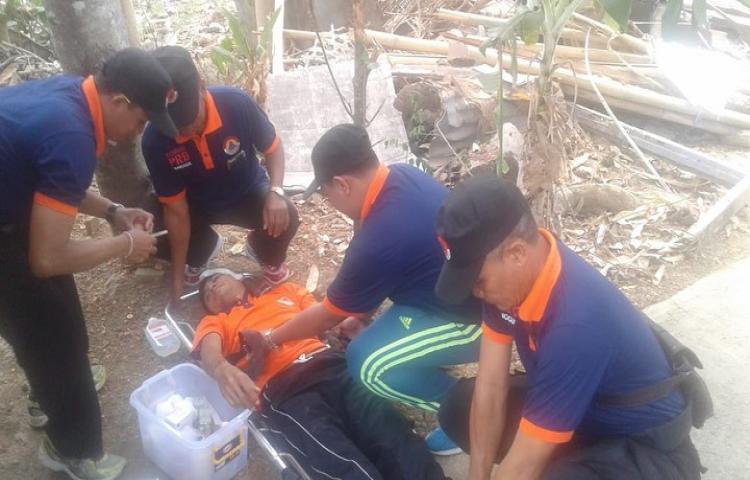 Kegiatan Simulasi Serangkaian Acara Pembentukan Desa/Kelurahan Tangguh Bencana di Desa Punggul, Kecamatan Abiansemal, Kabupaten Badung