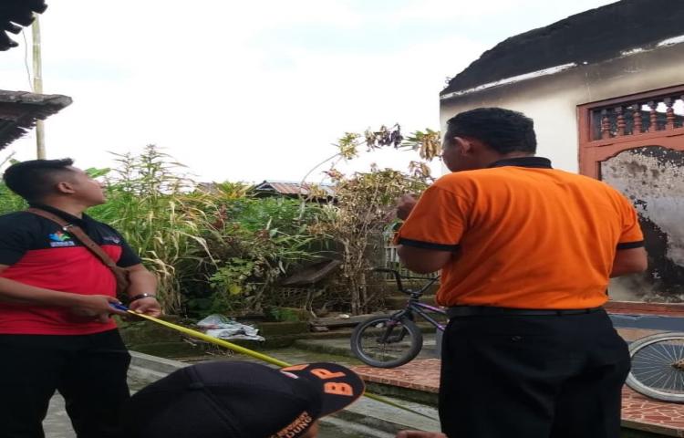 Pengecekan Rumah Terbakar  pada tanggal 12 Januari 2019 di Br. Sidan, Desa Belok Sidan, Kecamatan Petang