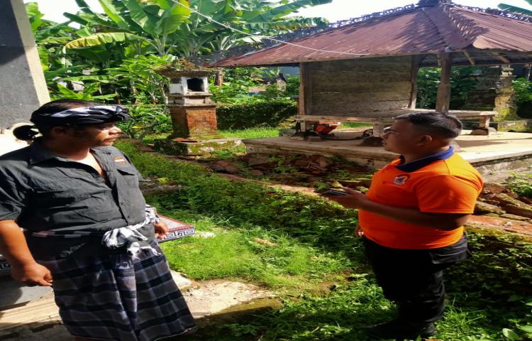 Tembok Roboh di Jalan Jenggala, Banjar Sekarmukti, Desa Pangsan, Kecamatan Abiansemal Tanggal 11 Pebruari 2020