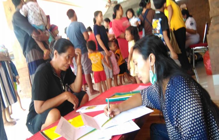 Kegiatan BKB Mawar dan Posyandu di Banjar Den Kayu Baleran, Desa Werdi Bhuana Kec. Mengwi.