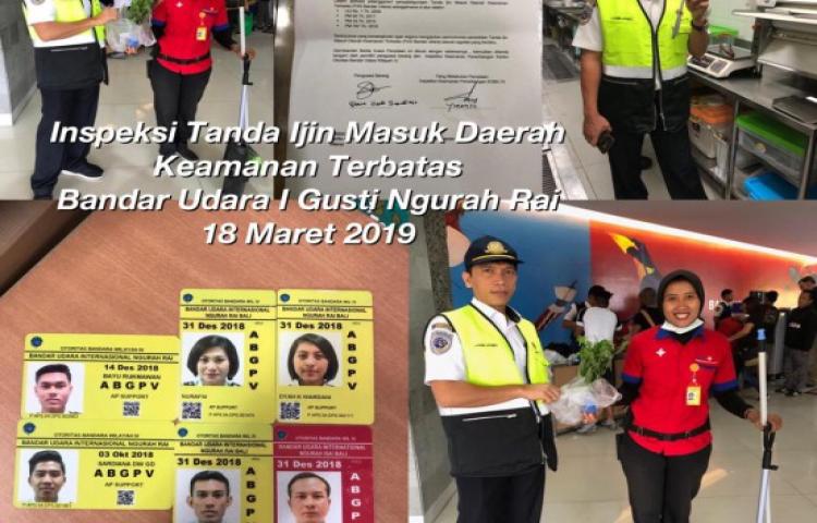 Otoritas Bandar Udara IV Bali Inspeksi Tanda Izin Masuk Daerah Keamanan Terbatas