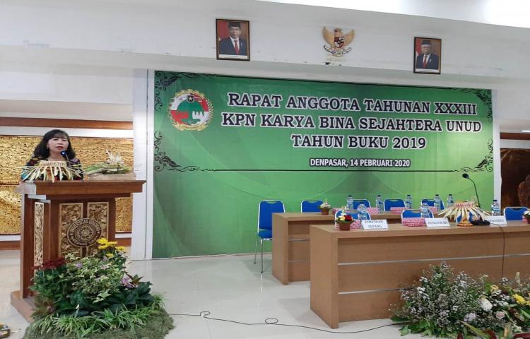 Rapat Anggota Tahunan (RAT) Koperasi Pegawai Negeri (KPN) Karya Bina Sejahtera Universitas Udayana yang ke XXXIII untuk Tahun Buku 2019