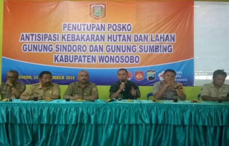 Posko Pemadam Kebakaran Gunung Sumbing-Sindoro Resmi Ditutup