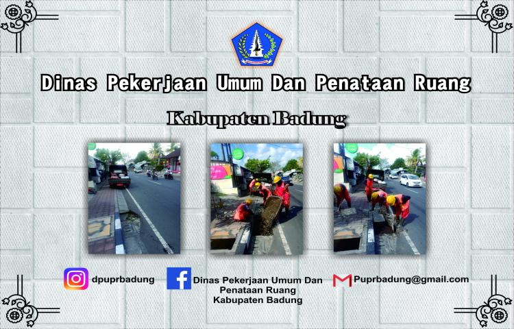 Sedang Berlangsung Perbaikan kastin kursi yg jebol di ruas jalan Gatsu barat gaji kecamatan Kuta Utara