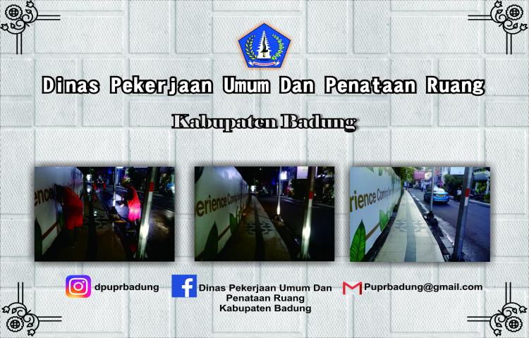 penyemproran trotoar di ruas jalan legian kelod-simp patih jelantik.kecamatan kuta