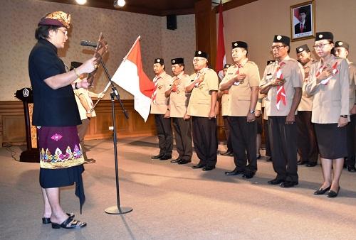 Bupati Badung Kukuhkan Pengurus Kwarcab 2017-2022