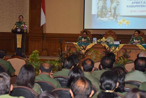 Dari Evaluasi Pelaksanaan APBD Badung Triwulan IV Tahun 2014 Total Belanja 3,6 T, Berhasil Lakukan Efesiensi 16,31%