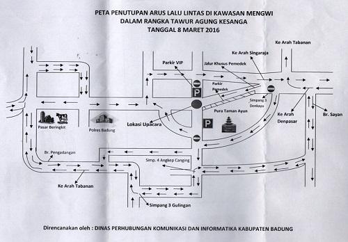 Demi Lancarnya Tawur Kesanga di Catus Pata Mengwi Dishubkominfo Badung Lakukan Pengalihan Arus Lalu Lintas
