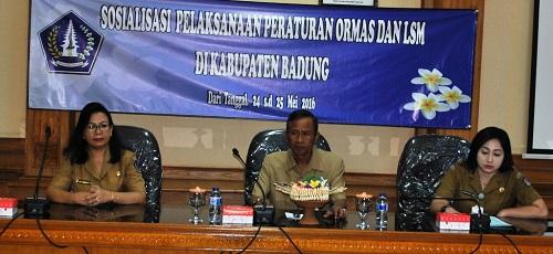Sosialisasi Pelaksanaan Ormas dan LSM di Badung 