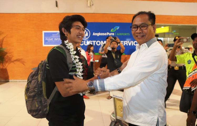 Wabup Suiasa Sambut Diva Juara 3 Kuwait International Motocross 2019