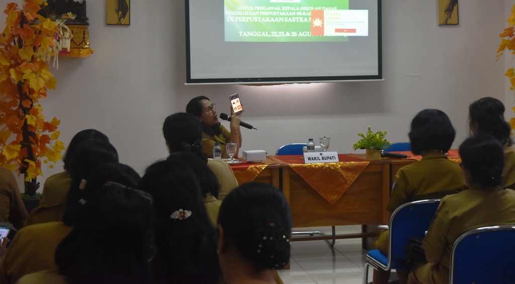Sosialisasi Perpustakaan Digital dan Braille Corner mengenai i-Badung