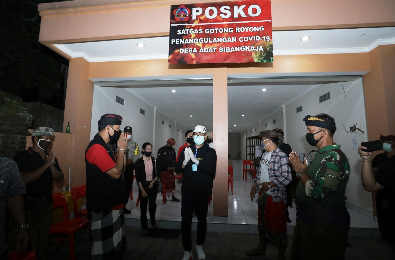 Tinjau Posko Gotong Royong Satgas Covid-19 Di Kecamatan Abiansemal, Wabup Suiasa Apresiasi Kerja Keras dan Sinergitas Satgas Gotong Royong di Tingkat Desa