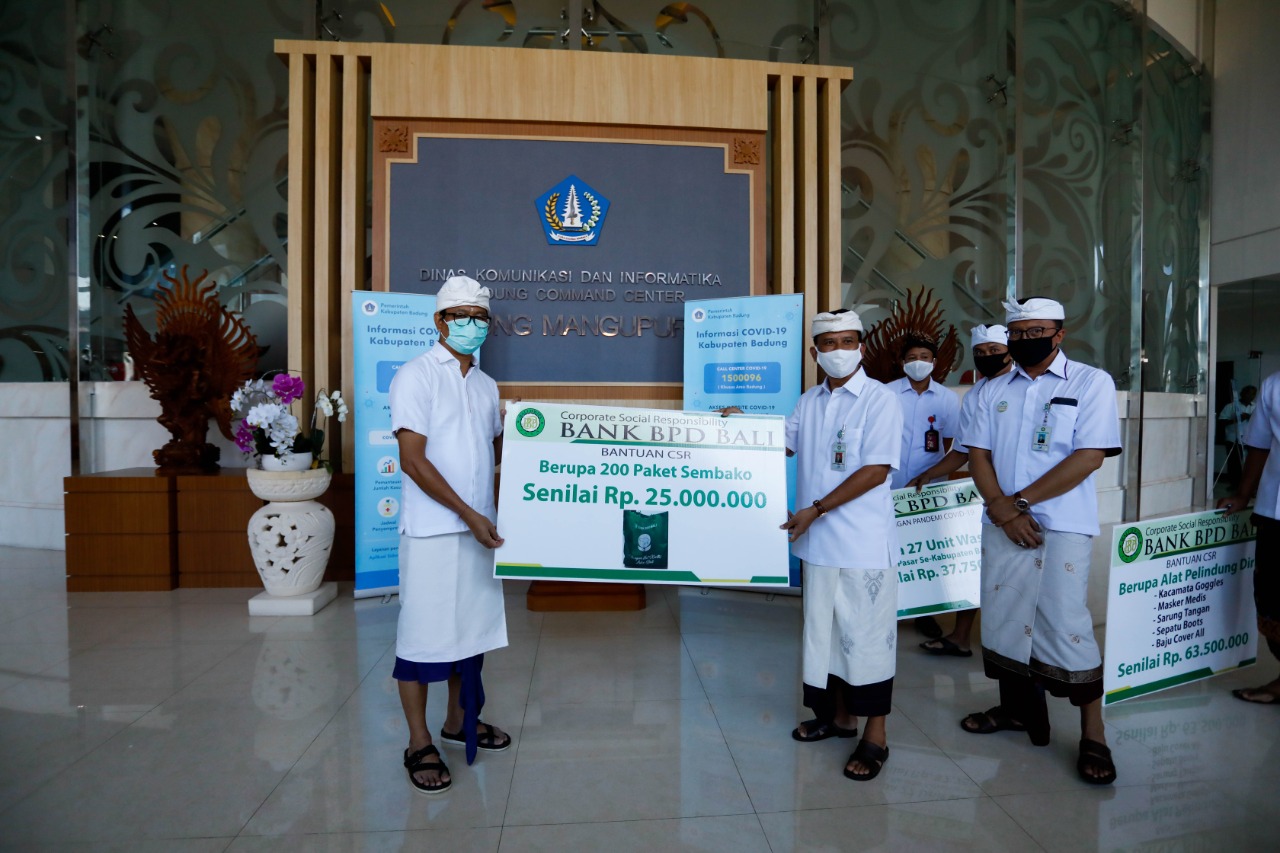 Dunia Usaha Peduli Penanggulangan Covid-19 di Badung, Wabup Suiasa Terima Bantuan CSR dari 6 Pengusaha
