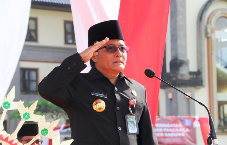 Bupati Badung Pimpin Upacara Hari Kesaktian Pancasila   Pacasila Sebagai Landasan Kerja Capai Prestasi Bangsa